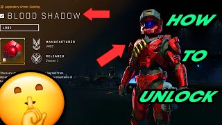 How to unlock BLOOD SHADOW ARMOR COATING  Halo Infinite [upl. by Sidnarb661]