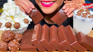 ASMR CHOCOLATE PUDDING MOUSSE CAKE MALTESERS WHIPPED CREAM FRESH MILK MASSIVE Eating Sounds [upl. by Attehcram]