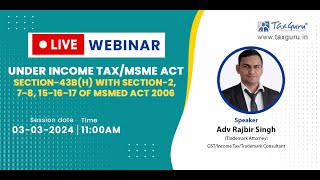 Under Income taxMSME Act Section43Bh with Section2 78 151617 of MSMED Act 2006 [upl. by Inalaeham]