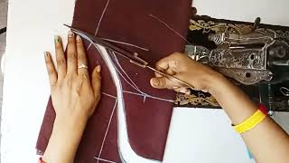 sleeves cutting for beginners sleeve cutting and stitching easy method Raja Rani coaching [upl. by Eisteb]