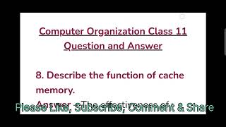 Half Yearly 202425 Probable Ques Answer OAV CBSE Class11ScSubIT Chap1 Computer Organization [upl. by Circosta66]