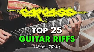 25 Best Carcass Guitar Riffs 1988  2021 [upl. by Worrell]