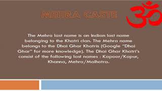 Mehra Caste [upl. by Alston]