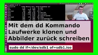 dd Kommando  USB LaufwerkFestplatte kopieren sichern ISO Abbild auf Speicherstick schreiben WLBI [upl. by Arretnahs]