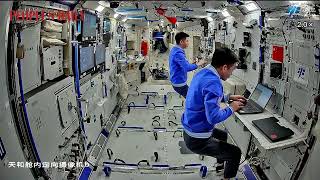 Chinas Shenzhou18 crew members prepare for their return as the 6month mission draws to a close [upl. by Baxter827]