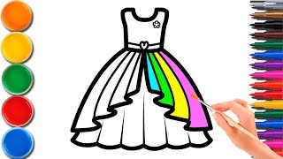 🌈✨🌟SHINY DRESS How to draw it Drawing is easy [upl. by Llenaej]