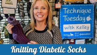 How to knit Diabetic socks using a double knit stitch without double knitting  Free goodies [upl. by Assener]