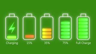 Battery Charging Green Screen l Mobile Charging Animation l HD [upl. by Ynatil]