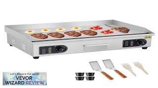 VEVOR Commercial Electric Griddle 4400W Countertop Flat Top Grill 122℉572 ℉ Adjustable Review [upl. by Aixela]