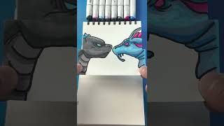 Godzilla vs Tiamat Folding Surprise artlandhowtodraw howtodraw shorts godzilla [upl. by Lempres]