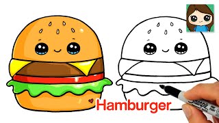 How to Draw a Hamburger Easy 🍔Squishmallow [upl. by Tolley338]