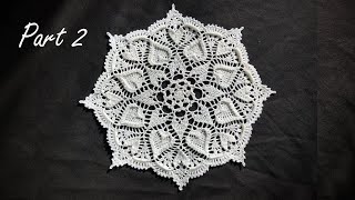 Crochet VALENTINES DAY HEART DOILY Tutorial Part 2 [upl. by Airak]