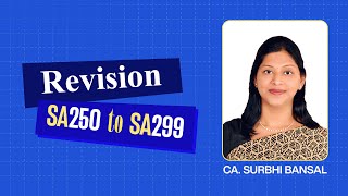 Revision SA250 to SA299 by CA Surbhi Bansal [upl. by Joana]