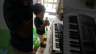 2 year old Baby singing and playing piano youtubeshorts cutebaby musiclover wonderbaby shorts [upl. by Tfat]