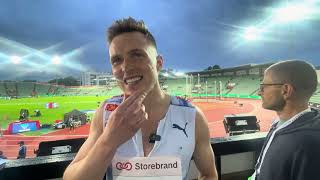 Karsten Warholm Breaks Down His 400mH Race After 2nd Place Finish to Alison Dos Santos in Oslo [upl. by Patrich]