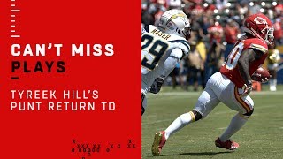 Tyreek Hills Blistering 91Yard Punt Return TD [upl. by Yanrahs]