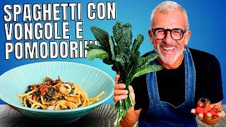 Spaghetti con Vongole Pomodorini e un ingrediente a sorpresa Ricetta di Chef Max Mariola [upl. by Anelle]