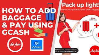 How To Add Baggage amp Pay Using GCASH l Airasia [upl. by Trici178]