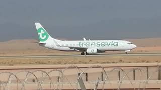 Préparation pour le décollage de Transavia 738 86 J FHTVU à Ouarzazate [upl. by Subocaj]