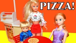 Barbie Pizza Hut Restaurant Toy Review Disney Princess Anna [upl. by Aseela]