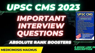 UPSC CMS important questions for personal interview 🔥 Boost your ranks upsc upsccms [upl. by Telracs]