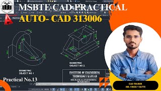 Practical No 13 Drawing isometric views of given two objects [upl. by Niwre]