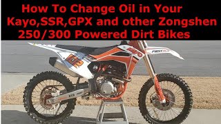 How To Change Oil On Kayo K6R 250 SSR GPX EGL and other NC250 Zongshen Motors [upl. by Aehsel742]