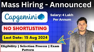 Capgemini Mass Hiring for fresher  Capgemini Off Campus drive fresher  Salary 4LPA [upl. by Nrol]