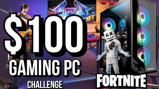 100 Gaming PC BUILD challenge Part 1  Budget Rules can it run Fortnite [upl. by Gerti127]