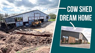 COW SHED TO DREAM HOME  Self Build Timelapse  Part 1 [upl. by Kimura]