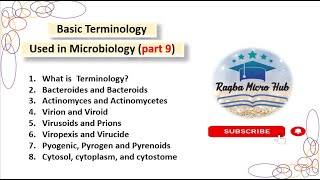 Basic terminology in microbiology part9 microbiologylecture raqbamicrohub [upl. by Aizitel]