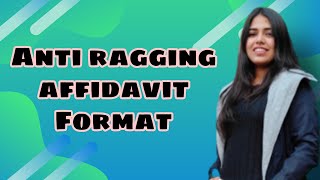 Anti ragging Affidavit [upl. by Ayikal983]