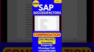 SAP SuccessFactors Compensation Training Video 37 20 Sep 2024 sapsuccessfactorstraining [upl. by Holbrook226]