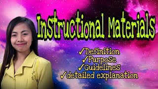 INSTRUCTIONAL MATERIALS  Detailed explanation [upl. by Airat]