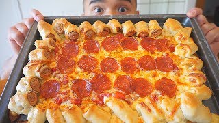 Homemade Sausage amp Cheese Crust Pepperoni Pizza Recipe [upl. by Jacquelin72]