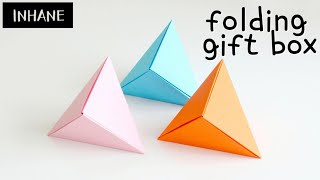 triangular cone gift box folding easy box origami [upl. by Aehc]