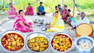 ফুলকফি চিকেন রুই পোস্তদই পটলচাটনি দই মিষ্টি 6 মিলিয়ন স্পেশাল রান্না আর খাওয়া [upl. by Sher158]