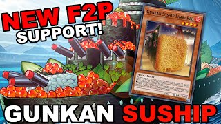 NEW FREE TO PLAY SUPPORT GUNKAN SUSHIP Guide amp Deck Profile YuGiOh Master Duel [upl. by Suolhcin]