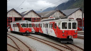 Mont BlancExpress  MartignyChâtelard  historische Fahrzeuge Verstärker und Panorama Express [upl. by Nerral]