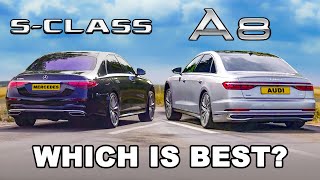 Audi A8 v Mercedes SClass ULTIMATE LUXURY REVIEW [upl. by Terzas904]