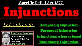 injunctionssection 52 to 57 specific relief act 1877temporary injunctionperpetual injunction [upl. by Alber521]