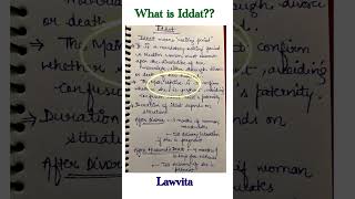 Meaning of Iddat Explained lecture with notes Muslim Law Lawvita [upl. by Silohcin]