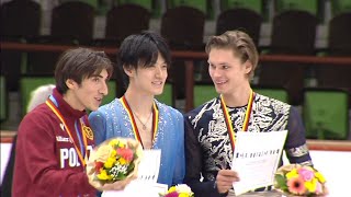 2024 Nebelhorn Trophy – mens victory ceremony Sota Yamamoto Gabriele Frangipani Deniss Vasiljevs [upl. by Johannah]