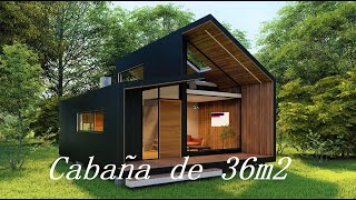 ✔ CABAÑA DE CAMPO MODERNA PEQUEÑA CASA MODULAR PREFABRICADA CABAÑA ASO CON JACUZZI modern design [upl. by Shaya]