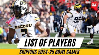 List of College Football Players Skipping 202425 Bowl Games  Transfer Portal amp NFL Draft Impact [upl. by Ateuqirne202]