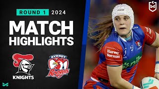 NRLW 2024  Knights v Roosters  Match Highlights [upl. by Sivraj]