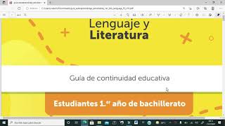 GUÍA10 SEMANA10 FASE3 DE LENGUAJE Y LITERATURA PARA PRIMER AÑO DE BACHILLERATO COMPLETA EXPLICADA [upl. by Dauf]