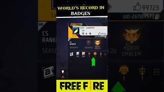 Top 3 World Record In Badges 😱 freefire trending shorts short [upl. by Gracye]