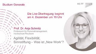 Studium Generale HSPF – Vorschau auf Prof Dr Anja Schmitz „Was ist ‚New Work‘“ [upl. by Dunston136]