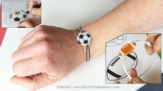 Bracelet Sport Foot ou Rugby  plastique fou pour la Fête des Pères [upl. by Fachanan]